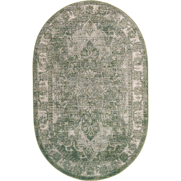 Bungalow Rose Dederang Performance Green Rug & Reviews Wayfair